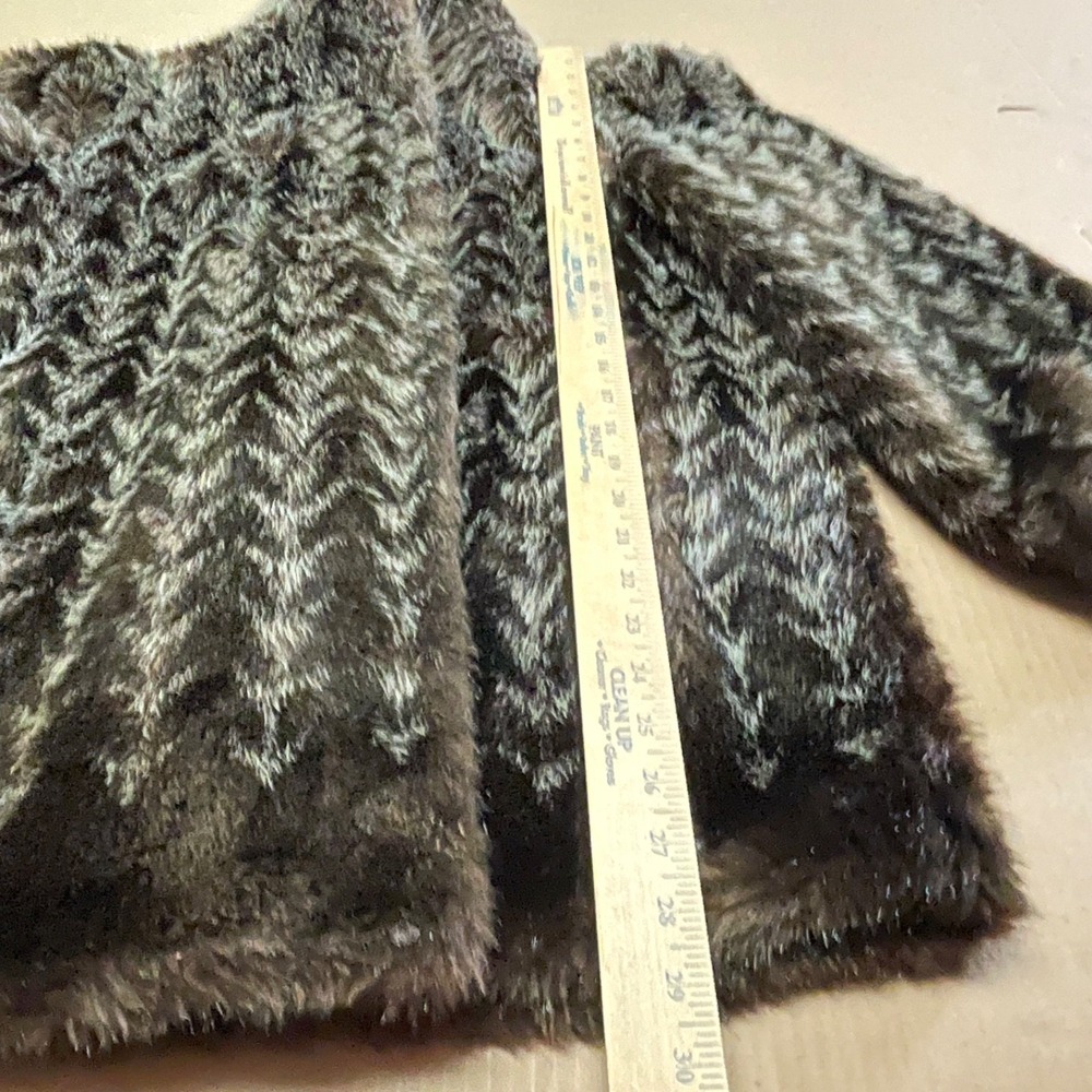 Vintage Style VI LTD. Women's Large (40) Chevron Print Faux Fur Coat Made in USA - Picture 12 of 13